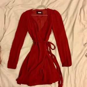Reformation Red Wrap Dress Size 2/ Size 4